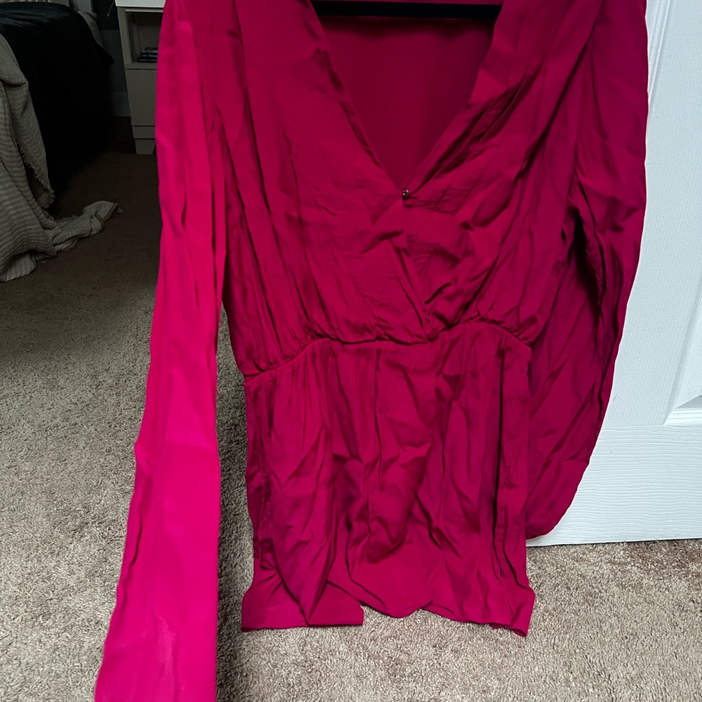 House of Harlow Vibrant pink Long Sleeve mini dress